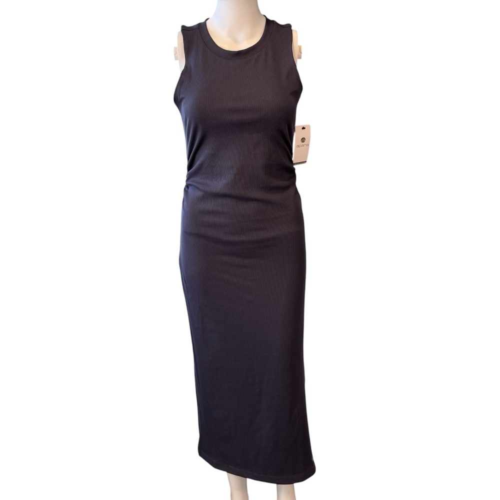 NEW! Apana Ribbed Side Slit Soft Stretchy Midi Tank Dress Size Small Athleisure